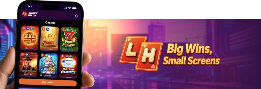 LuckyHills Casino Claim Free Spins on Your Phone in AU
